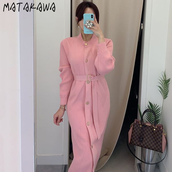 slim long knitted sweater dresses woman korean chic autumn winter round neck singlebreasted womens dress with belt 210506, Black;gray
slim long knitted sweater dresses woman korean chic autumn winter round neck singlebreasted womens dress with belt 210506, Black;gray