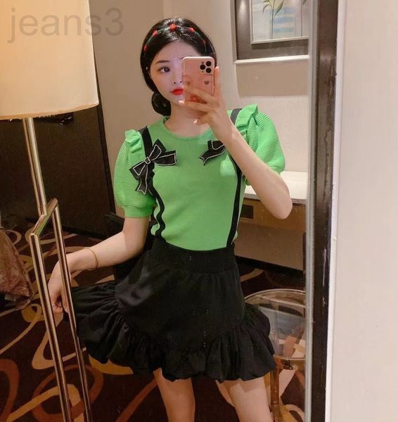 women's knits & tees designer spring color matching bow ice silk knitted t-shirt female 2022 new student short slim sleeve 23xm, White
women's knits & tees designer spring color matching bow ice silk knitted t-shirt female 2022 new student short slim sleeve 23xm, White