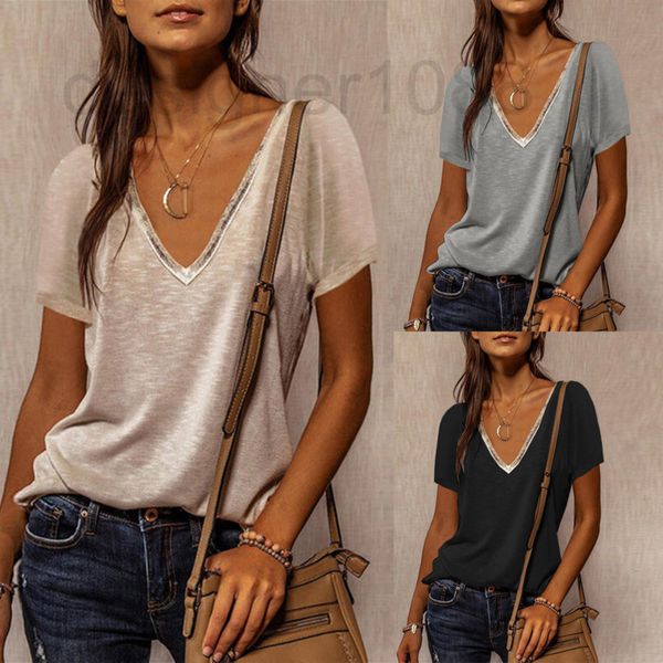 women's t-shirt designer kale women's 2022 summer new loose casual v-neck contrast short sleeve t-shirt wear owtq, White
women's t-shirt designer kale women's 2022 summer new loose casual v-neck contrast short sleeve t-shirt wear owtq, White