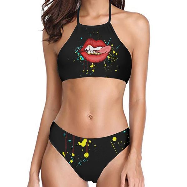 padded swimsuit halter swimming suit high neck crop swimsuit bikini brazilian lip print biquini ladies beachwear 220616, White;black
padded swimsuit halter swimming suit high neck crop swimsuit bikini brazilian lip print biquini ladies beachwear 220616, White;black