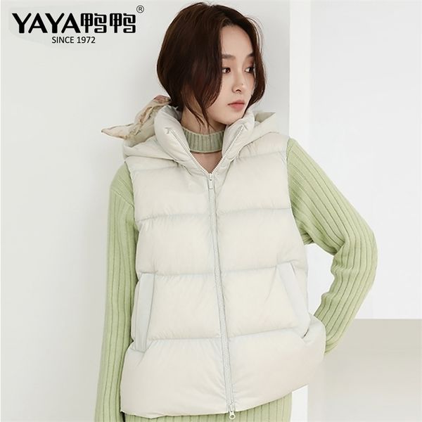 yaya womens winter short down vest white duck down vest with detachable hat waterproof windproof warm sleeveless down coat y201026, Black
yaya womens winter short down vest white duck down vest with detachable hat waterproof windproof warm sleeveless down coat y201026, Black