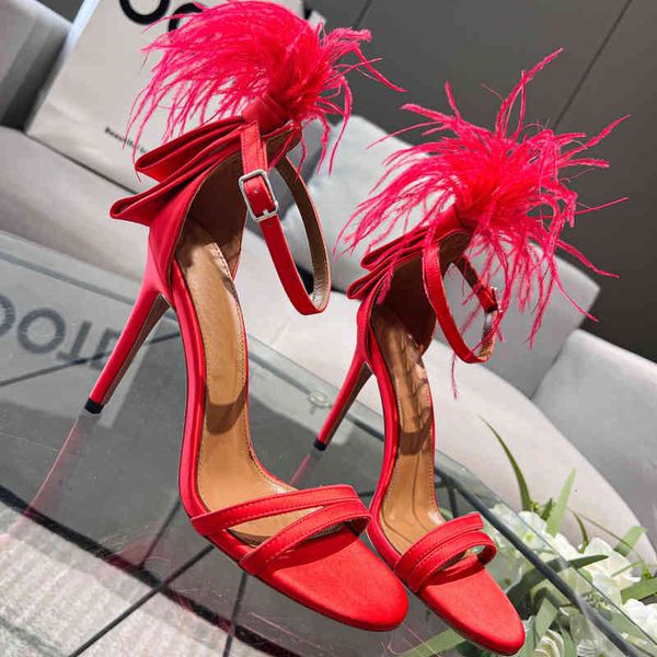 sandals summer french high-heeled shoes with feathered narrow heels banquet personalized open toe sandals, Black
sandals summer french high-heeled shoes with feathered narrow heels banquet personalized open toe sandals, Black