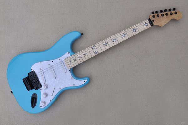 blue body electric guitar,maple neck, white pearl pickguard,black pickguard,provide customized services
blue body electric guitar,maple neck, white pearl pickguard,black pickguard,provide customized services