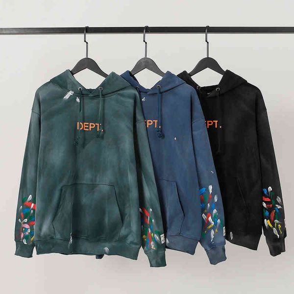 men hoodies for designer hip hop high version early autumn new fashion dept 's and women's ink splashing small letters hooded terr, Black
men hoodies for designer hip hop high version early autumn new fashion dept 's and women's ink splashing small letters hooded terr, Black