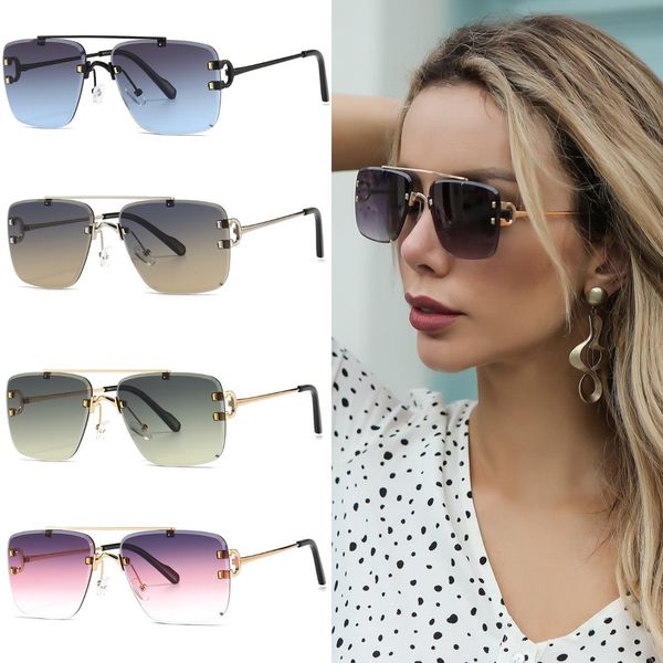 square metal women sunglasses fashion designer retro sun glasses for men and women gradient lenses eyewear, White;black
square metal women sunglasses fashion designer retro sun glasses for men and women gradient lenses eyewear, White;black
