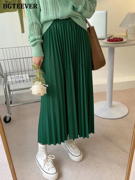 chic solid ladies pleated long skirts casual elastic waist loose women a-line skirts 2022 spring summer, Black
chic solid ladies pleated long skirts casual elastic waist loose women a-line skirts 2022 spring summer, Black