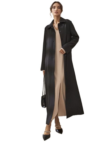 slit front dress & slant pockets longline coat q4ha#, White
slit front dress & slant pockets longline coat q4ha#, White