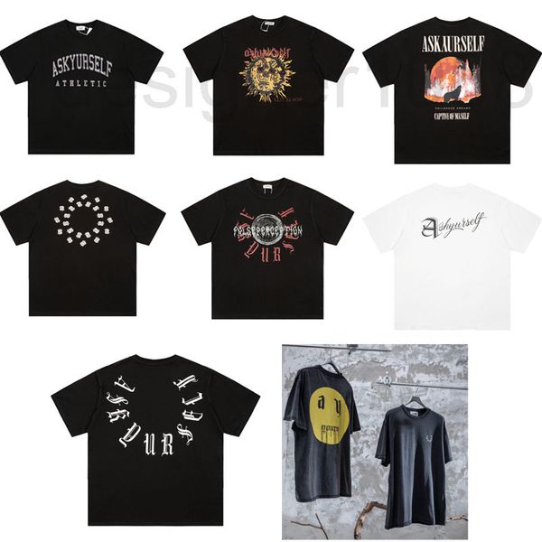 men's casual shirts designer askyurseif niche fashion brand letter print short sleeve american ays high street casual loose t-shirt men, White;black
men's casual shirts designer askyurseif niche fashion brand letter print short sleeve american ays high street casual loose t-shirt men, White;black