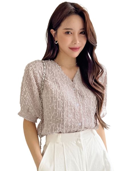 dazy solid puff sleeve fuzzy blouse q8wa#, White 
dazy solid puff sleeve fuzzy blouse q8wa#, White