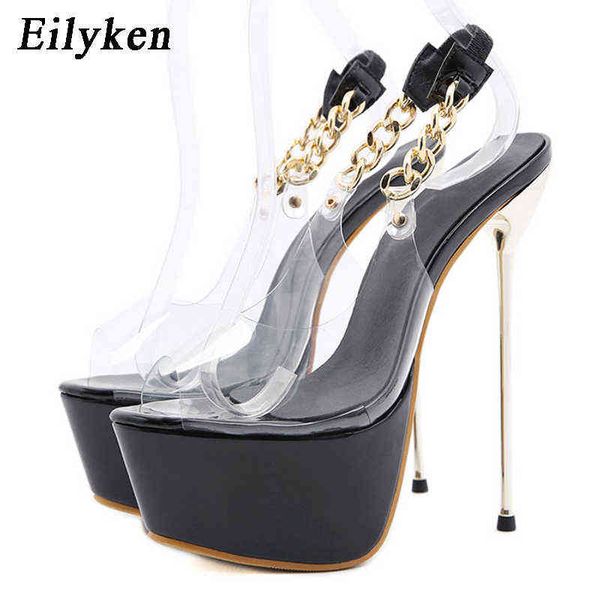 sandals eilyken metal chain decoration back elastic band women sandals high heels summer fashion pvc transparent ladies pumps shoes 220318, Black
sandals eilyken metal chain decoration back elastic band women sandals high heels summer fashion pvc transparent ladies pumps shoes 220318, Black