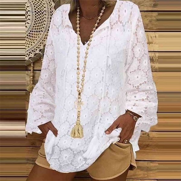 women elegant lace insert tassel blouse shirts autumn vintage long lantern sleeve pullovers ladies casual v-neck blusa 210326, White
women elegant lace insert tassel blouse shirts autumn vintage long lantern sleeve pullovers ladies casual v-neck blusa 210326, White