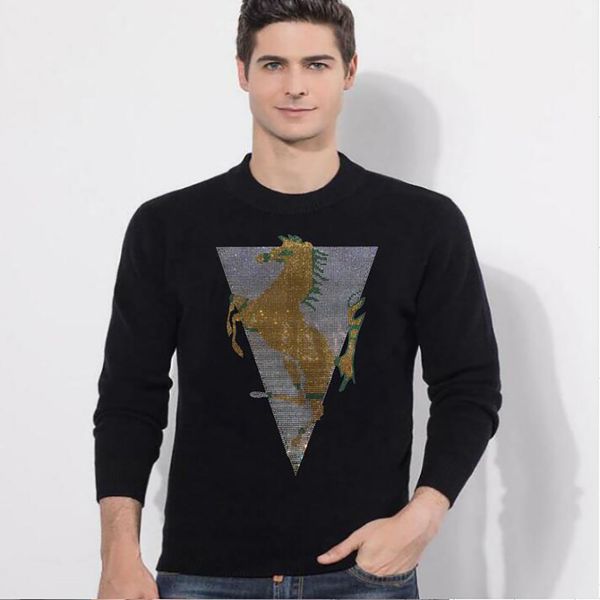 new rhinestone sweater men's all-match handsome round neck 2022 streetwear, White;black
new rhinestone sweater men's all-match handsome round neck 2022 streetwear, White;black