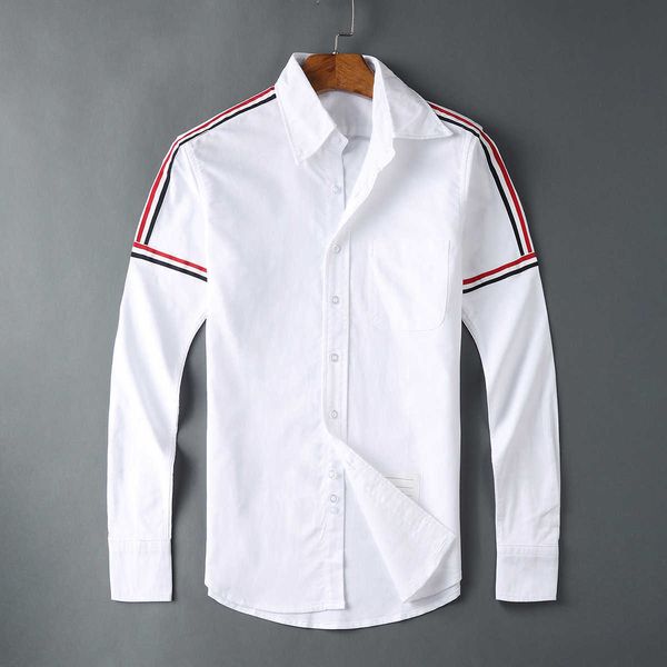 2021 fashion tb thom brand shirts men slim long sleeve casual shirt turn down collar oxford shoulder ribbon solid men's clothing, White;black
2021 fashion tb thom brand shirts men slim long sleeve casual shirt turn down collar oxford shoulder ribbon solid men's clothing, White;black