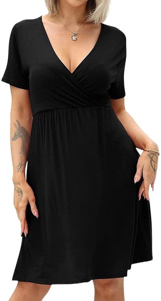 women's c.asual loose s.hort s.leeve v. n.eck summer dresses with pockets h6u7#, Black;gray
women's c.asual loose s.hort s.leeve v. n.eck summer dresses with pockets h6u7#, Black;gray