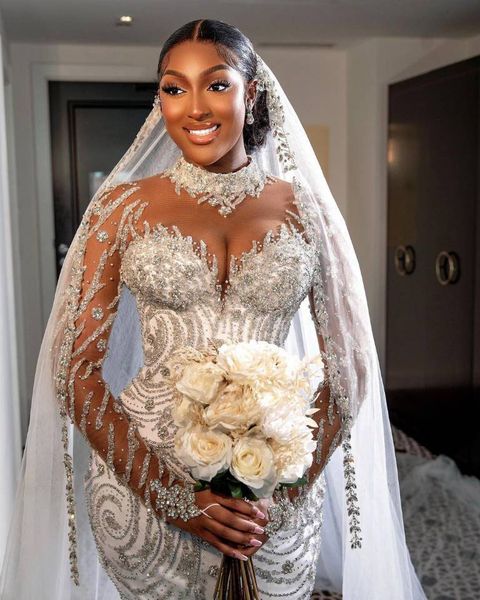 2022 wedding dress high collar long sleeves lace applique bridal gowns lace-up back sweep train mermaid wedding dresses vestidos, White
2022 wedding dress high collar long sleeves lace applique bridal gowns lace-up back sweep train mermaid wedding dresses vestidos, White