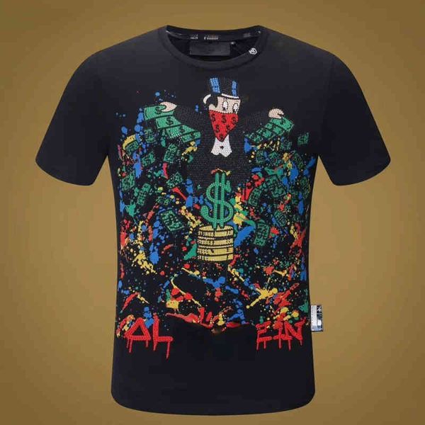 european and american men's t shirt tide brand pp clown full diamond short-sleeved t- fashion hip-hop round neck high quality, White;black
european and american men's t shirt tide brand pp clown full diamond short-sleeved t- fashion hip-hop round neck high quality, White;black