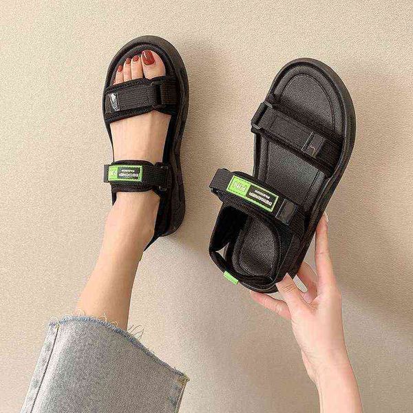 women's sandals fashion thick soled non slip comfortable outer wear seaside sandalias for summer y220607, Black
women's sandals fashion thick soled non slip comfortable outer wear seaside sandalias for summer y220607, Black