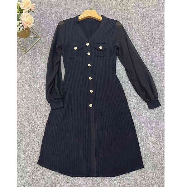 casual dresses design sense niche french style small fragrance v-neck bright silk stitched sleeves medium length waist tight thin knitted dr, Black;gray
casual dresses design sense niche french style small fragrance v-neck bright silk stitched sleeves medium length waist tight thin knitted dr, Black;gray