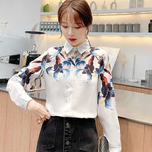 spring silk women blouses slim shirts fashion flower printing long sleeve turn-down collar shirts blusas mujer 210702, White
spring silk women blouses slim shirts fashion flower printing long sleeve turn-down collar shirts blusas mujer 210702, White