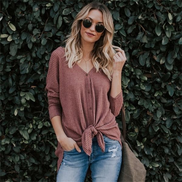 women autumn blouse waffle button up front bow oversize loose knit blouse shirt women blusas fall new t200320, White
women autumn blouse waffle button up front bow oversize loose knit blouse shirt women blusas fall new t200320, White