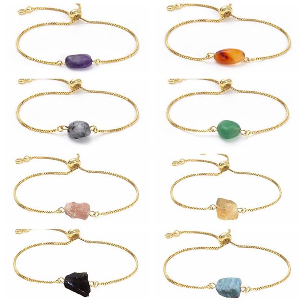 women crystal gold chain bracelet diffuse energy healing chakra yoga cuff raw gemstone bangle rough original stone couple jewelry, Black
women crystal gold chain bracelet diffuse energy healing chakra yoga cuff raw gemstone bangle rough original stone couple jewelry, Black