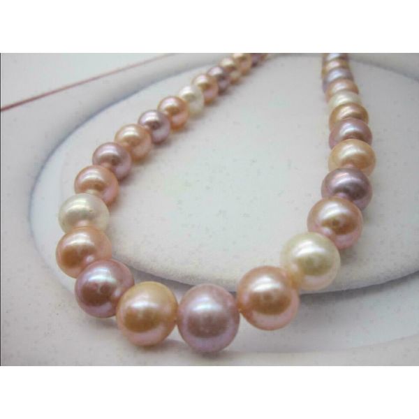 aaa 9-10 mm white & purple pink south sea multicolor pearl necklace 18" 14k, Silver
aaa 9-10 mm white & purple pink south sea multicolor pearl necklace 18" 14k, Silver