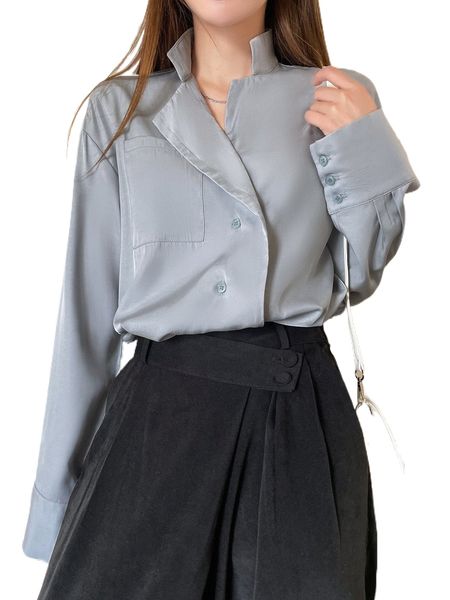 dazy patched pocket drop shoulder blouse 01sd#, White 
dazy patched pocket drop shoulder blouse 01sd#, White