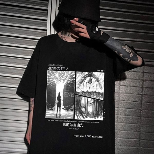 funny japanese anime attack on titan shingeki no kyojin eren yeager t shirt men women summer harajuku graphic tees male 220610, White;black
funny japanese anime attack on titan shingeki no kyojin eren yeager t shirt men women summer harajuku graphic tees male 220610, White;black