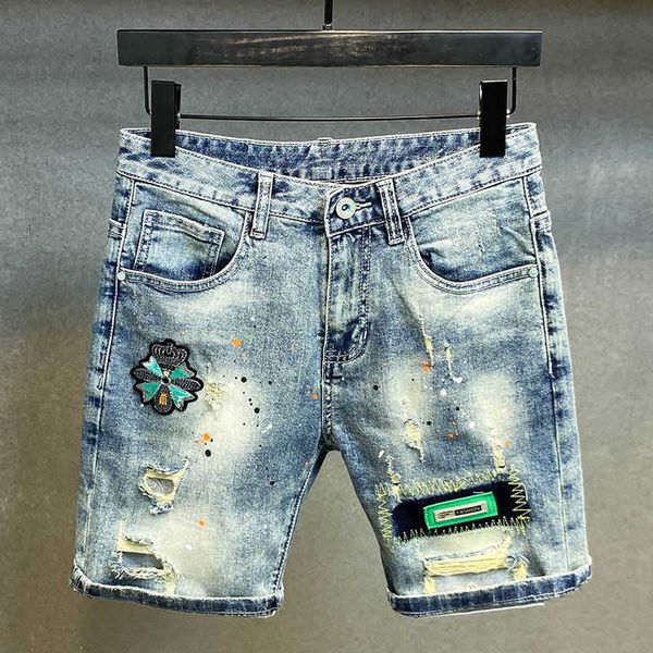 luxury designer for men summer baofushen denim shorts men's fashion brand beggar distressed holes washed pants trend five pants persona, Blue
luxury designer for men summer baofushen denim shorts men's fashion brand beggar distressed holes washed pants trend five pants persona, Blue