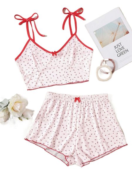 allover cherry print contrast binding cami pj set x58m#, Black;red
allover cherry print contrast binding cami pj set x58m#, Black;red