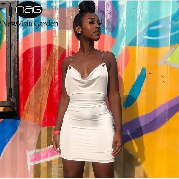 asia double layers white party dres vintage cowl neck straps chain mini bodycon dress club wear backless dress y200418, Black;pink
asia double layers white party dres vintage cowl neck straps chain mini bodycon dress club wear backless dress y200418, Black;pink