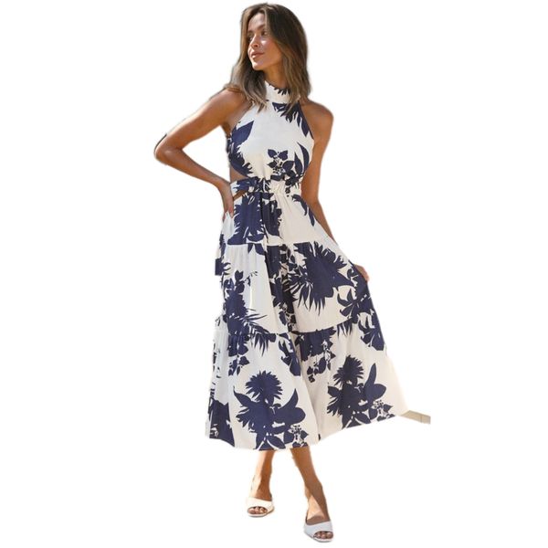 casual dresses 2022 floral long women backless dress sleeveless halter holiday beach party vestidos, Black;gray
casual dresses 2022 floral long women backless dress sleeveless halter holiday beach party vestidos, Black;gray