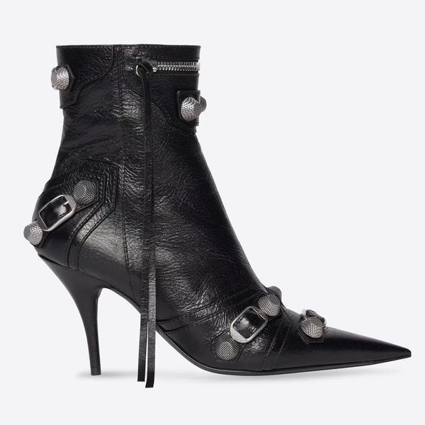 2022 new cowskin leather ankle motorcycle tassel boots booties pillage pointed toes zipper rivets knee catwalk fluorescent buckle stiletto h, Black
2022 new cowskin leather ankle motorcycle tassel boots booties pillage pointed toes zipper rivets knee catwalk fluorescent buckle stiletto h, Black