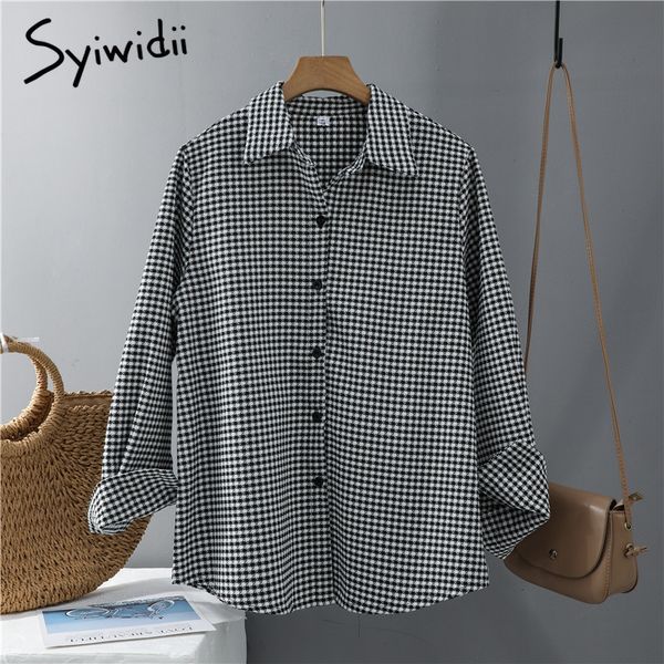 houndstooth shirts women korean fashion long sleeve button up plaid turndown collar casual blouses cotton 210415, White
houndstooth shirts women korean fashion long sleeve button up plaid turndown collar casual blouses cotton 210415, White