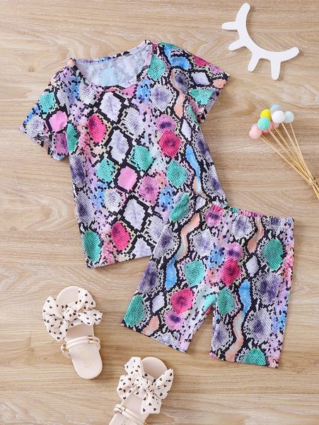 toddler girls snakeskin print tee & shorts she, White
toddler girls snakeskin print tee & shorts she, White