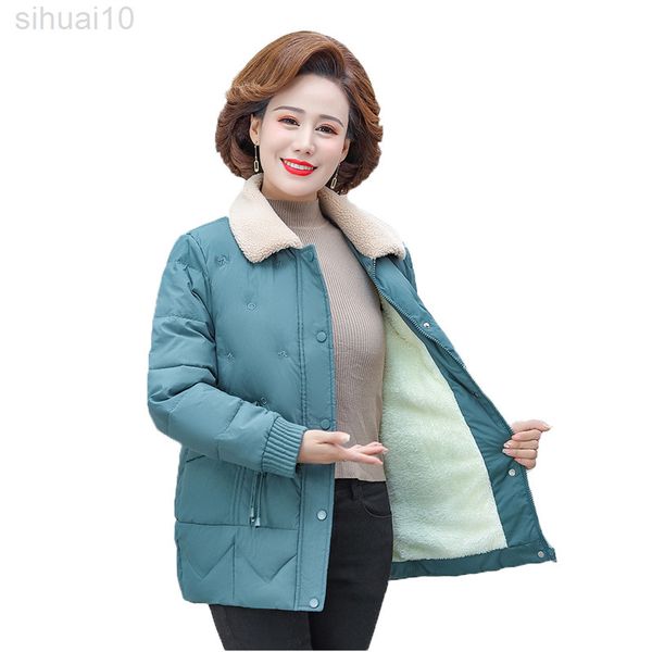 mom winter cotton coat women new black pink loose jacket casual middle aged thicken short cotton coat l220730
mom winter cotton coat women new black pink loose jacket casual middle aged thicken short cotton coat l220730