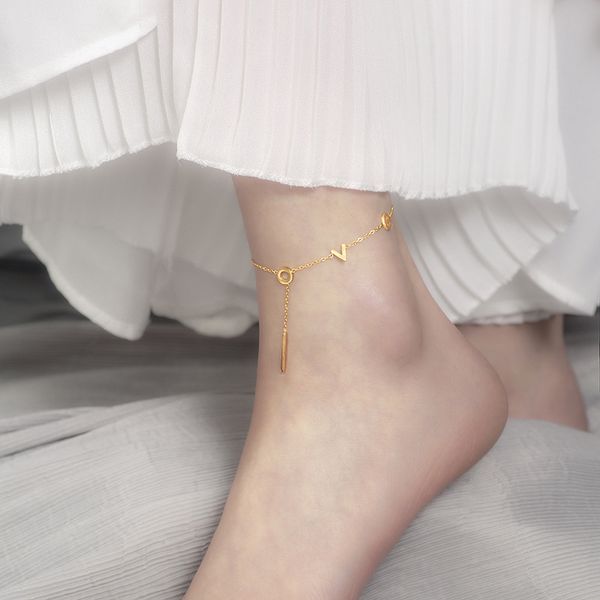 s2921 fashion jewelry women 18k gold plated love anklet titanium steel chain anklets, Red;blue
s2921 fashion jewelry women 18k gold plated love anklet titanium steel chain anklets, Red;blue