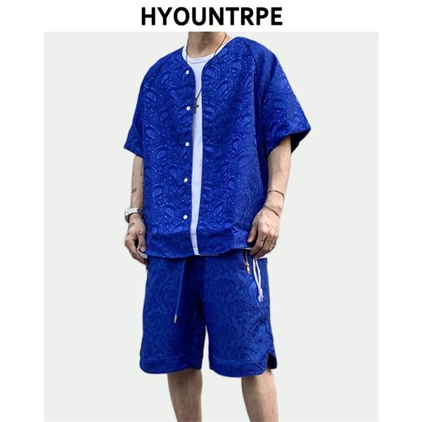 2 pieces sets men harajuku pattern single breasted short sleeve baseball shirts and drewstring shorts joggers streetwear sets lj201117, Gray
2 pieces sets men harajuku pattern single breasted short sleeve baseball shirts and drewstring shorts joggers streetwear sets lj201117, Gray