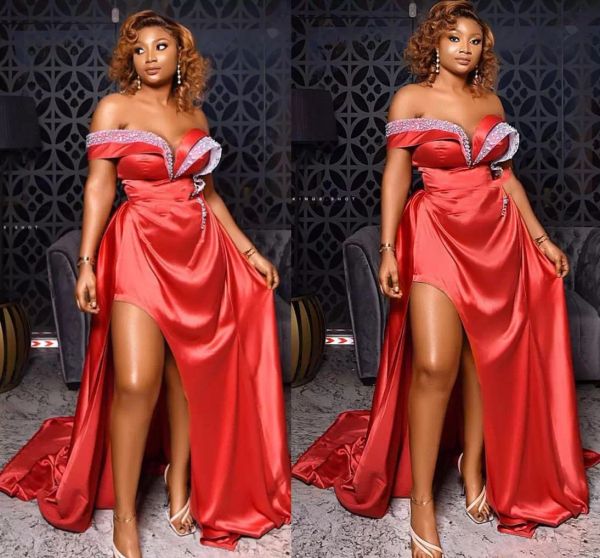 coral prom dresses 2022 off the shoulder beaded satin high split sleeveless celebrity party ball gown formal evening wear vestidos custom ma, Black
coral prom dresses 2022 off the shoulder beaded satin high split sleeveless celebrity party ball gown formal evening wear vestidos custom ma, Black