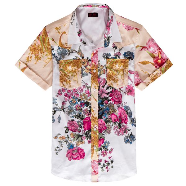 european and american men's wear summer 2022 new short sleeve lapel single breasted pocket flower print fashion shirt, White;black
european and american men's wear summer 2022 new short sleeve lapel single breasted pocket flower print fashion shirt, White;black