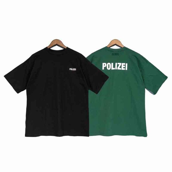 high version legal fashion brand weitemeng styles letter polizei printed men's and women's loose short sleeve t-shirt, White;black
high version legal fashion brand weitemeng styles letter polizei printed men's and women's loose short sleeve t-shirt, White;black