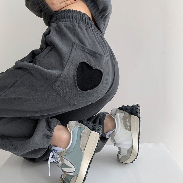 women pants gray sweatpants jogger fashion track cotton trousers for female korean style 220602, Black;white
women pants gray sweatpants jogger fashion track cotton trousers for female korean style 220602, Black;white