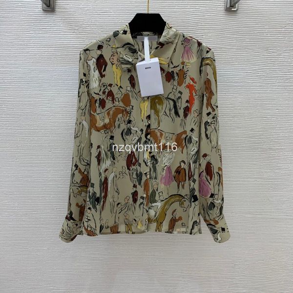 women's blouses & shirts early spring silk blend fabric feel breathable and comfortable hand-painted graffiti figure horse print shirt, White
women's blouses & shirts early spring silk blend fabric feel breathable and comfortable hand-painted graffiti figure horse print shirt, White
