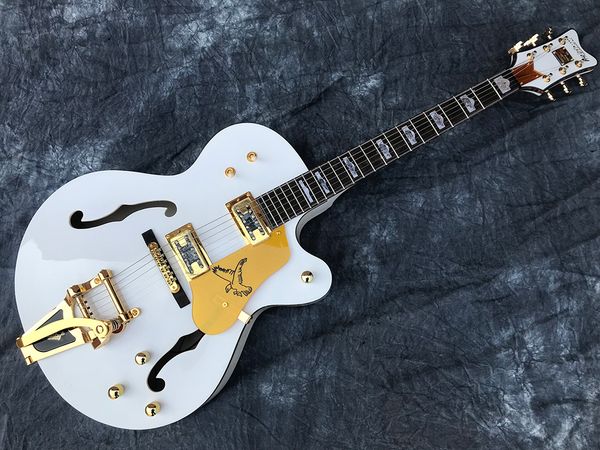 semi-hollow f-hole jazz electric guitar, body neck color binding, fingerboard pattern shell mosaic
semi-hollow f-hole jazz electric guitar, body neck color binding, fingerboard pattern shell mosaic