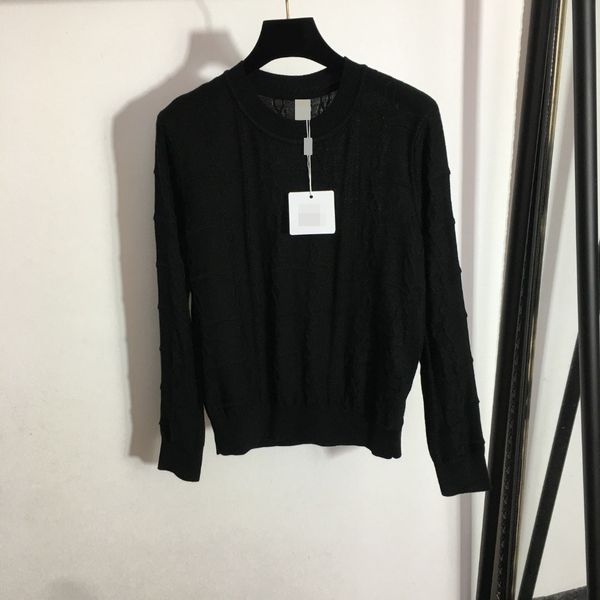 803 l 2022 milan runway autumn summer brand same style sweater long sleeve crew neck pullover black khaki womens meiyi, White;black
803 l 2022 milan runway autumn summer brand same style sweater long sleeve crew neck pullover black khaki womens meiyi, White;black