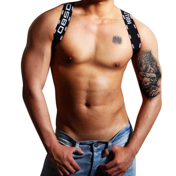 man nylon fashion tank party harness shoulder straps body chest halter club gay men clothing, White;black
man nylon fashion tank party harness shoulder straps body chest halter club gay men clothing, White;black