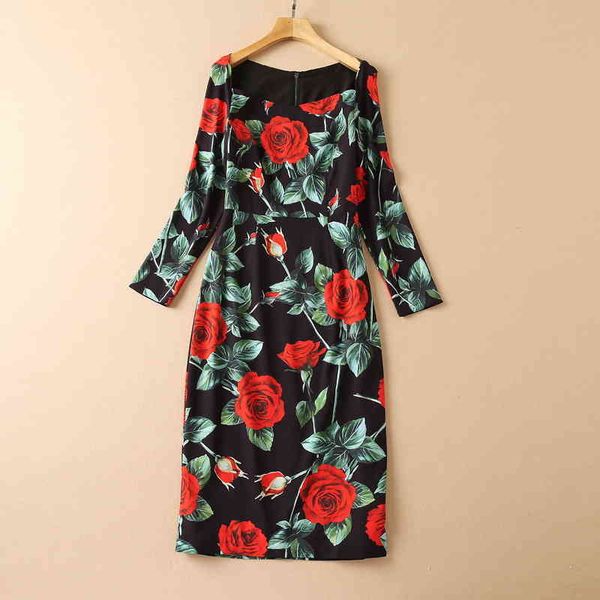 casual dresses black slim dress women's autumn square neck rose print back split long sleeve dress yyuo, Black;gray
casual dresses black slim dress women's autumn square neck rose print back split long sleeve dress yyuo, Black;gray