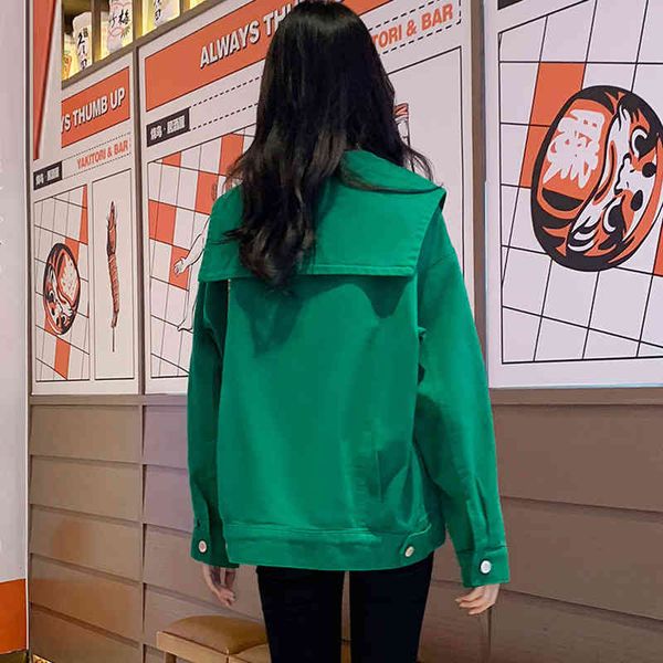 women's jackets navy collar jacket spring and autumn 2022 korean cool green age reducing denim jacket, versatile thin uzvg, Black;brown
women's jackets navy collar jacket spring and autumn 2022 korean cool green age reducing denim jacket, versatile thin uzvg, Black;brown