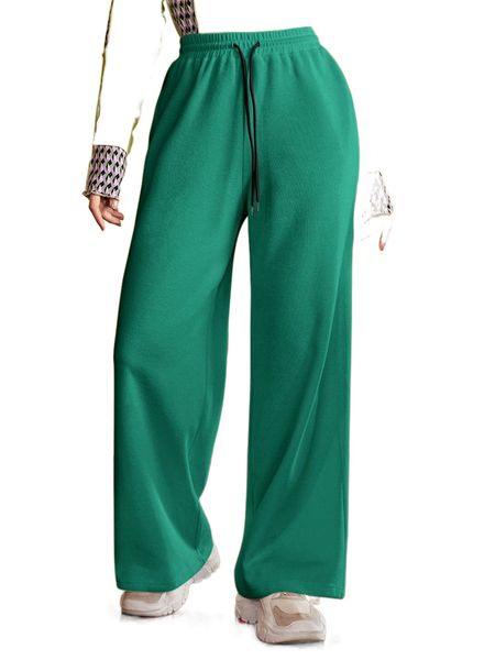 drawstring waist wide leg pants z5um#, Black;white
drawstring waist wide leg pants z5um#, Black;white