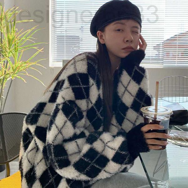 women's knits & tees designer autumn and winter thickened rhombic v-neck sweater women's loose lazy thin knitted cardigan jacket f, White
women's knits & tees designer autumn and winter thickened rhombic v-neck sweater women's loose lazy thin knitted cardigan jacket f, White